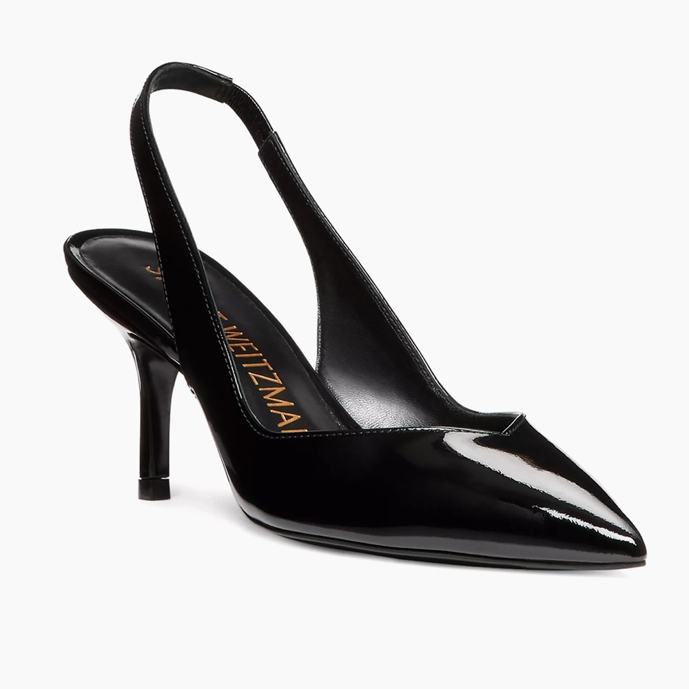 Stuart Weitzman Eva 75MM Patent Leather Slingback Pumps Size 7.5